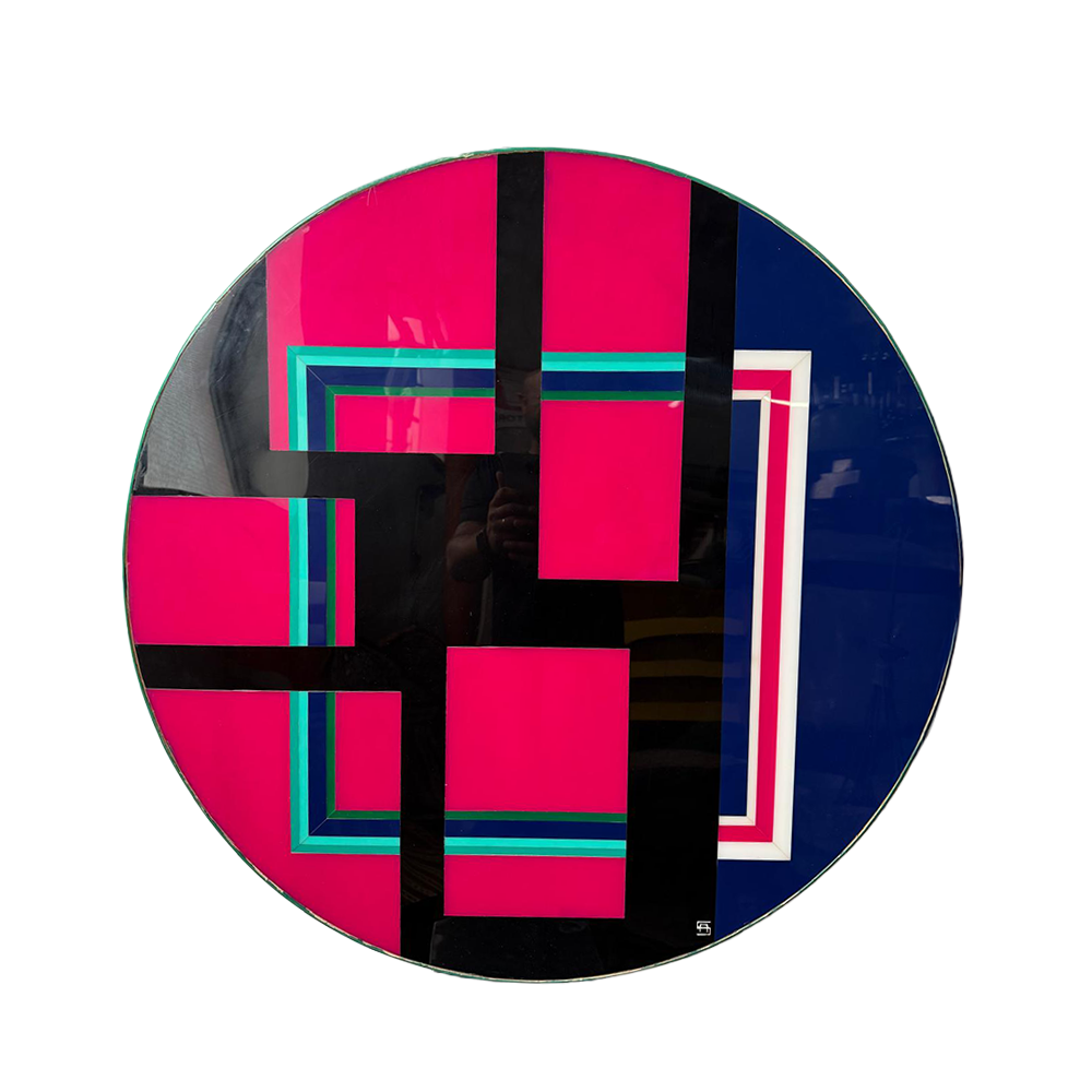 Tondo in Plexiglass con Monogramma SA - Anni '70