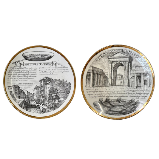 Fornasetti - Set 2 Piatti Ricette Milano - Anni '70