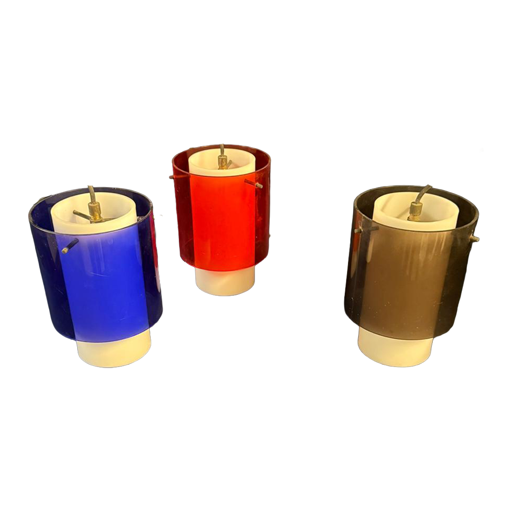 Stilux Milano, set di tre lampade, anni Sessanta